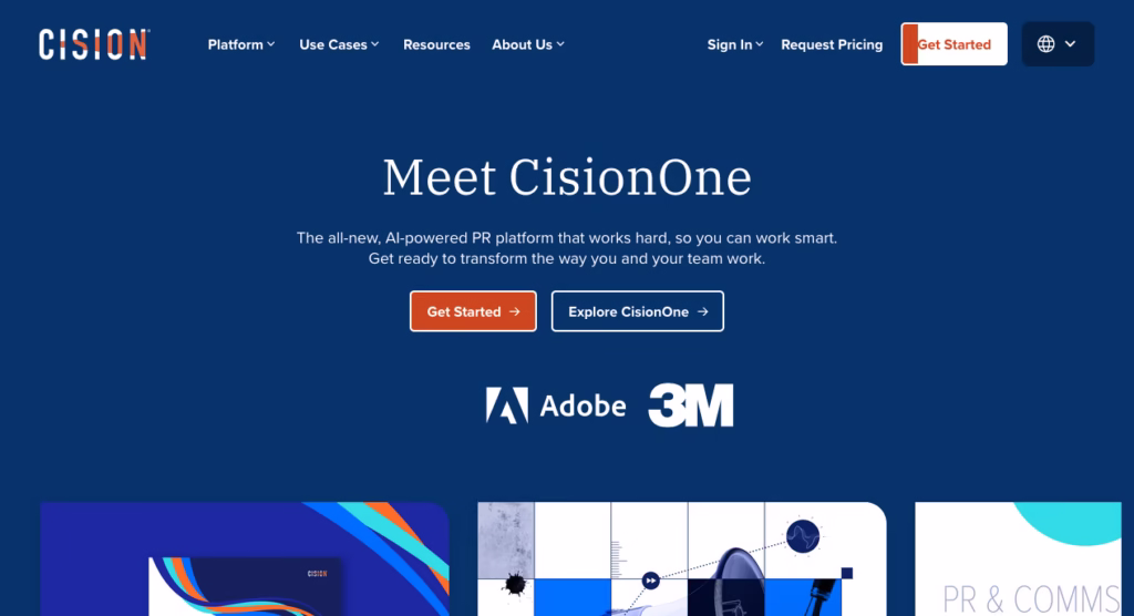 cision website screenshot